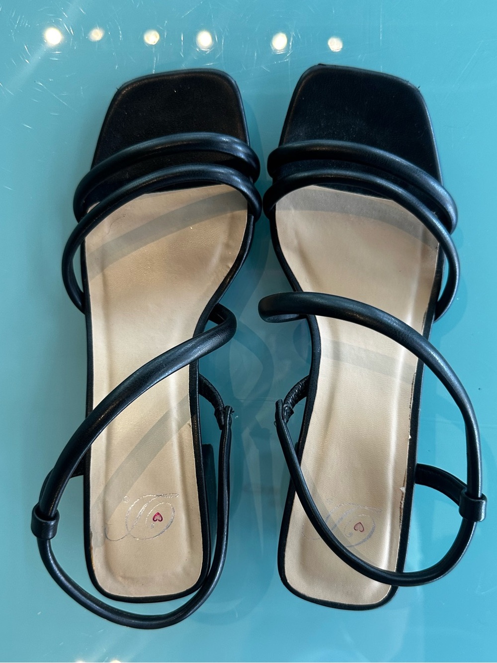 small heel strappy sandals